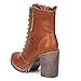 DREAM PAIRS Silverado Women's Vegan Round Toe Stacked Lug Heel Lace Up Ziopper Ankle Booties Boots Tan Size 8