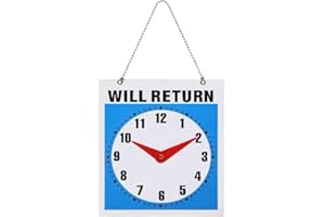GO-CHUNRIQIN Plastic Time Indicator Highly Visible Out to Lunch Signs for Office Door Will Return Sign Be Back Sign with Clock Design Perfect for Business Use and Directing Customers with Clear Readability