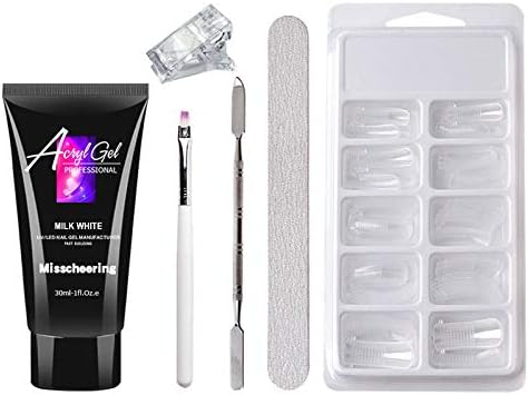 Newkelly New 30ML Poly Gel False Nails Double-end Skin Nail Pusher Nail Clip Set