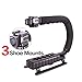 Triple 3 Shoe Mounts Video Action Stabilizing Handle Grip Rig for iPhone 7 Plus Canon Nikon Sony DSLR Camera / Camcorder