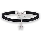 Rockyu Life Tree Butterfly Crosses Infinity 8 Evil Eye Choker Women's Leather Zirconia 316L Stainless Steel Stylish Collar Black Cool Choker Necklace Cosplay Mode Choker, Christmas Halloween Fashion