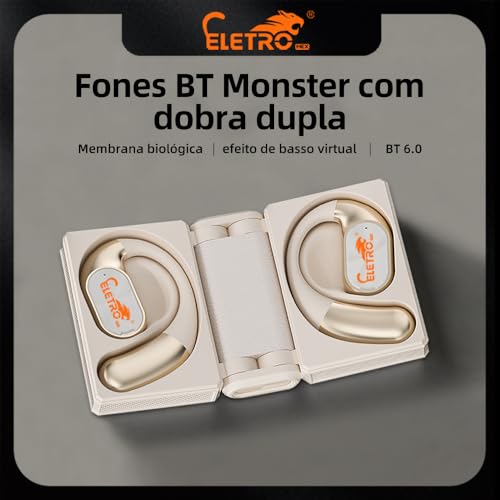 Fones de Ouvido,Bluetooth6.0,Design Dobrável Duplo, Isolamento de Ruído, IPX5 À Prova d’Água e Suor,Suporta Chamadas de Voz, 60Horas em Standby Ideal para viagens e atividades ao ar livre