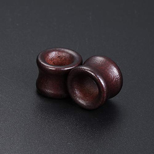 ZS Vintage Natural Brown Wood Organic Ear Tunnel Plugs Stretcher Gauges for Men and Women (Gauge=5/8"(16mm))