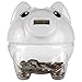 Lily's Home Kid's Money Counting Piggy Digital Coin Bank, Counts U.S. Pennies, Nickels, Dimes, Quarters, Half Dollars, and Dollar Coins, for Learning or Play, White (5.5