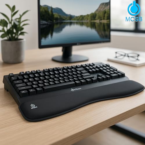 Mcsb Apoio De Punho Teclado Ergonômico Descanso Macio Almofada Ortopédico Pulso Tendinite Nr17 Pulso Digitação Confort Suporte Espuma Gel (Preto)