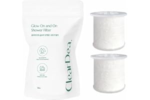 ClearDea Glow On and On Shower Filter Refill – 2 Pack Replacement Filters for Handheld Shower Head, Helps Reduce Rust & Impur