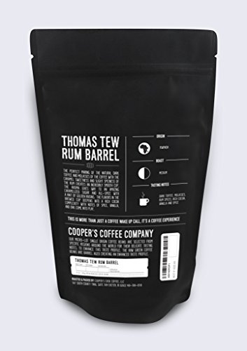 Rum Barrel Aged Coffee - Single Origin Rwanda Coffee Beans Aged in Thomas Tew RUM Barrels - 12 oz Bags, Whole Coffee Bean