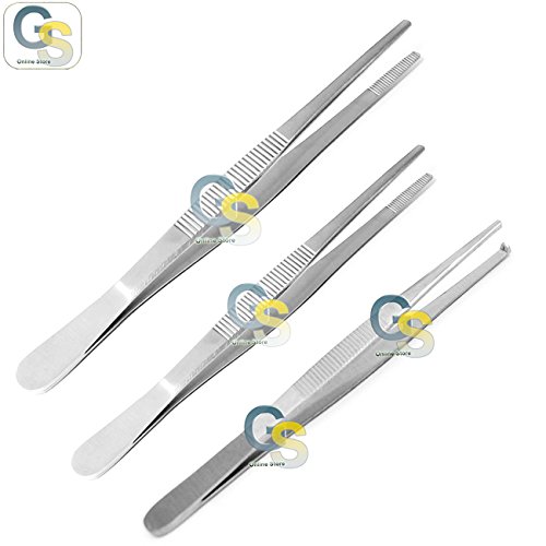 G.S THUMB FORCEPS TWEEZERS TISSUE FORCEPS TWEEZERS DEAL OF 3 BRANDED
