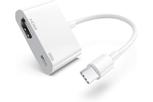 HATUGE Apple USB C to HDMI Adapter 4K@60Hz for iPhone 15/16, MFi Certified Digital AV Converter with 100W PD for MacBook Pro/Air, iPad Pro, iMac, Galaxy S25/S24 and More