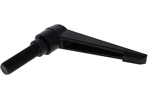 Othmro 1Pcs Clamping Lever Handle M16 Thread Push Button Ratchet Lever, Aluminum Alloy Adjustable Push Button Locking Handle with Male Threaded Stud M16*50mm Black