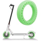 Fluorescent Tire, Ourleeme Luminous Solid Tire Replacement Spare Parts, Honeycomb Rubber Solid Tire Mi Scooter Tire Front/Rear Wheel Replacement for Xiaomi M365 Electric Scooter 8.5 Inch (Green, 2 Pc)
