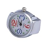 Kangnice Movement Quartz Finger Ring Watch Dial Round Arabic Stainless Steel