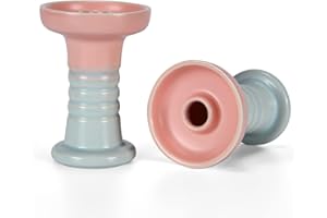 MATA LEON Hookah Bowl Necessary Hookah Accessories 100% Raw Clay with Glaze Phunnel Hookah Shisha Bowl with Spire Easy Pull Smooth Inhale Big Could for Better Shisha Nargila Smoking