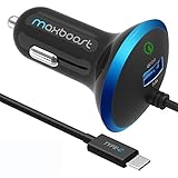 Type C Car Charger, Maxboost 35W w/ Quick Charge 2.0 Technology+Built-in Type-C (3.1) USB C Adapter Cable for Google Pixel XL,Nexus 5X 6P,MacBook 12