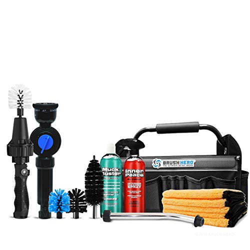 Brush Hero Master Set Includes Brush Hero Starter, Soap Star, 3 Extra Brushes, Soap, Interior Spray, Extension Wand, Microfiber, Utility Bag