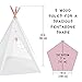 Hippococo Teepee Tent for Kids: Large Sturdy Quality 5 Poles Play House Foldable Indoor Outdoor Tipi Tents, True White Canvas, Floor Mat, Pink Heart Accessory, Family Fun Crafts eBook Included (Pink)
