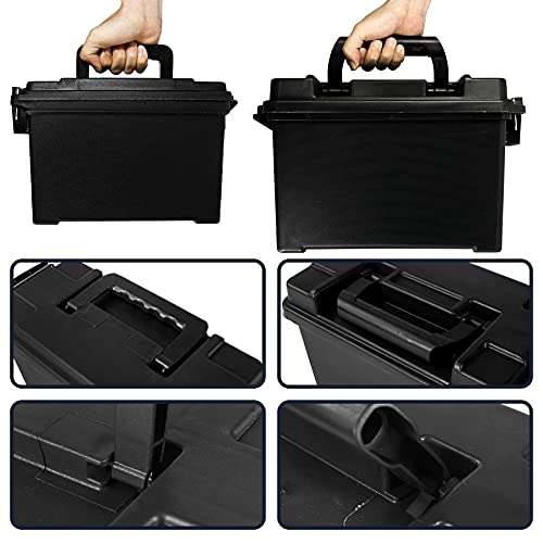 GUGULUZA Plastic Ammo Cans, 2Pack Lockable Ammo Storage Containers