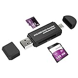 SD Card Reader, Micro USB OTG to USB 2.0 Adapter for SD/SDXC/SDHC/MMC/RS MMC/Micro SD/Micro SDHC/Micro SDXC, for Smartphones/Tablets/Laptops/PC with OTG Function