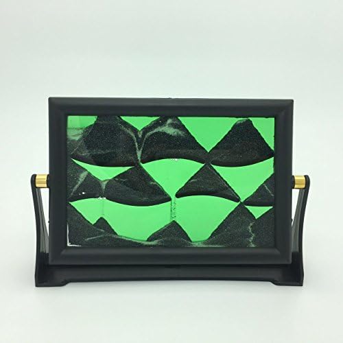 Zen Dynamic Moving Sand Art Picture,Tabletop Desk Decor,Birthday Gift (Green)