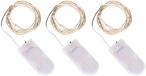 Hatori LED Fairy Lights, 2x CR2032 Batteries Powered 20 LEDs Christmas Light for Outdoor Indoor Wedding (3pcs, White)