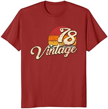 Mens Vintage 1978 40th Birthday Retro Gift T Shirt Large Cranberry