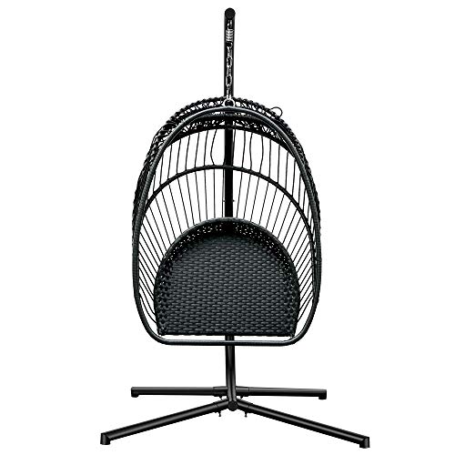 HLDBW Hängende Eierstühle Metall Hängeständer und Bodenständer Außen- und Innenbereich Rattan Weave Einzelperson… – Bild 6