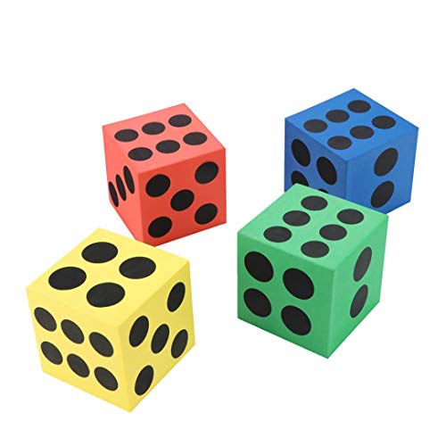 Livoty 1/4 /12Pcs Eva Foam Dice Six Sided Spot Dice Kid Game Soft Learn Play Blocks Toy (4Pcs)
