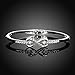 [Eternity Love] Women's 925 Sterling Silver Plated Infinity Bangle Friendship Sister Cuff Bracelets TIVANI Collection Jewelry Gifts