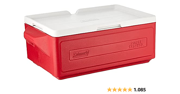Coleman 25Qt Passive Kühlbox, Hartschalenhülle, rot/weiß ...