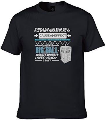 Doctor Who Wibbly Wobbly Quote Nice Tops Short Sleeve Eco Friendly T-shirt Tees T-shirt Black XL