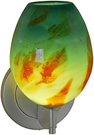 Bruck Lighting Bolero 104338mc LED Wall Sconce-Matte Chrome Finish-Seafoam Glass Shade, Matte Chrome, Seafoam