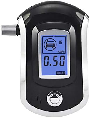 Eduton AT-6000 Breathalyzer Alcohol Detector Digital LCD Screen Battery Power Hand-Hold Professional BAC Tracker with 5 Mouthpieces (Black)
