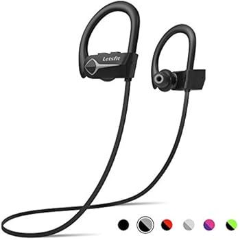 Bluetooth Headphones, Letsfit Wireless Headphones IPX7 Waterproof 15-Hour Playtime, Noise Cancelling HiFi Stereo Headset, Wireless Running Headphones Bluetooth Earbuds for Sports, Workout, Gym