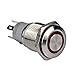 Ulincos® Momentary Push Button Switch U16F1 1NO1NC Silver Stainless Steel Shell with 12V Red LED Ring Suitable for 16mm 5/8