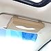 CORUX PU Leather Car Visor & Seat Back Tissue Case Holder with One Tissue Refill (Beige)