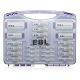 EBL Purple Super Power Battery Box Include : 12 AA Batteries + 8 AAA Batteries +2pcs C/D Adapters