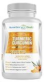 Turmeric Curcumin with Bioperine Joint Pain Relief - Made in USA- Anti-Inflammatory, Antioxidant Supplement with Black Pepper for Better Absorption. Best 100% - All Natural NON-GMO -1200mg By Nuvertex