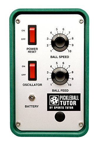Oncourt Offcourt The Pickleball Tutor Portable Ball Machine (Battery-Powered, Random Oscillation, 2-Line Feature, Electronic Elevation, Wireless 2-Function Remote)