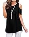 NELIUYA Women's Short Sleeve Casual Cold Shoulder Swing Tunic Tops Loose Blouse Shirts