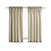jinchan Casual Weave Semi Sheer Curtains 63 Inch Length Rod Pocket Linen Textured Privacy Voile Panel Window and Door Draperies 2 Panels Beige