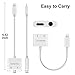 Lightning to 3.5 mm Headphone Jack Adapter , Excellenter iPhone X/ 8/ 7 Plus Earphone Lightning Adapter & Splitter, 2 in 1 Aux Headphone Jack Audio + Charge Cable Adapter, Support iOS 10.3 and Later