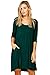 Annabelle Women's 3/4 Sleeve Empire Waist A Line Babydoll Pocket Swing Dress