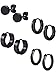 Mudder 4 Styles Stainless Steel Hoop Earrings Stud Earrings Huggie Piercing for Men and Women, 18 Gauge, 4 Pairs (Black)