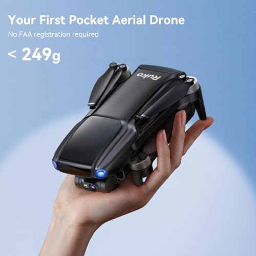 Ruko Drone with 4K UHD Camera for Adults with 3-Axis Brushless Gimbal, 8K Photo, 20000ft Transmission, 96 Mins Flight (3 Batteries), Under 249g FAA-Exempt, GPS Follow, Auto Return, Beginner Friendly