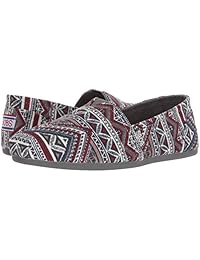 Skechers Women's Bobs Plush-Rivers Edge. Aztec Corduroy Slip on W Memory Foam Ballet Flat