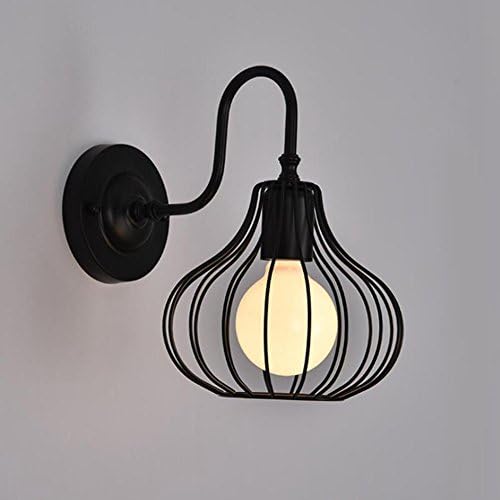 HELLEN WANG Vintage Wall Lamp Creative Personality E27 Hotel Room Wall Lamp （No Light）, Black, Large