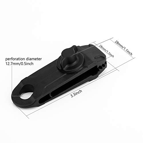 LUTER 12 Stuks Lanenclips Multifunctioneel Tentaccessoire Tentzeil Clips Luifelklem voor Outdoor Tent (Zwart) - Image 3