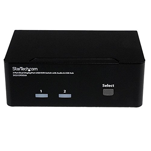 StarTech.com  2 Port Dual DisplayPort USB KVM Switch with Audio & USB 2.0 Hub