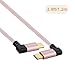CableCreation USB C to USB C Cable Right Angle 60W 3A Fast Charge, 4ft Dual 90 Degree USB-C to USB-C Braided Cable, Compatible with MacBook(Pro), Galaxy S20 S10 S9, Rose Gold with Aluminum Case