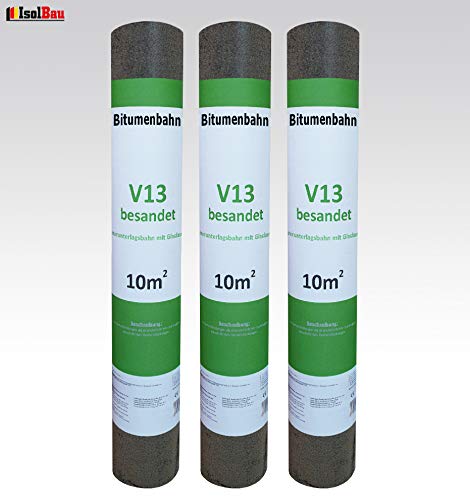 Isolbau Dachpappe V13 besandet - Bitumenbahn mit Glasvlieseinlage zur Dachabdichtung - 30 m² (3 Rollen) – Bild 3